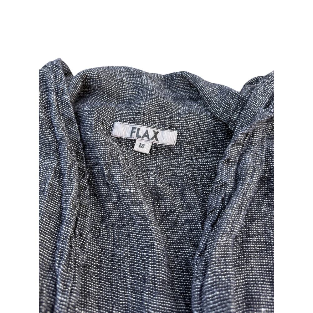 Flax Long Sleeveless Cardigan - 100% Linen - Black - Size Medium - Picture 2 of 7